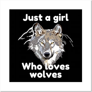 Just a Girl Who Loves Wolves Cute Design Posters and Art